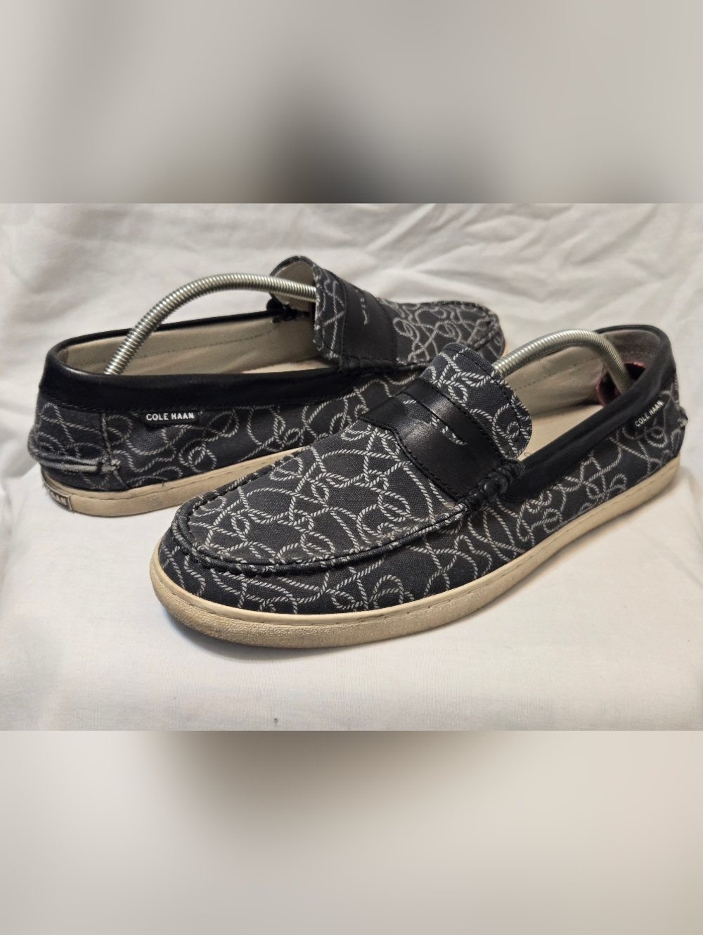 Cole Haan Grand OS Pinch Maine Classic Men's Canvas Slip On Shoes Sz 12 M Blue